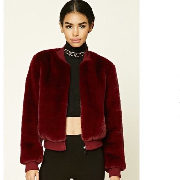 Forever 21 Faux Fur Bomber Jacket - Picture 2 of 12